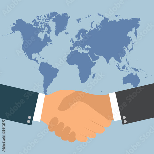 handshake flat vector business icon