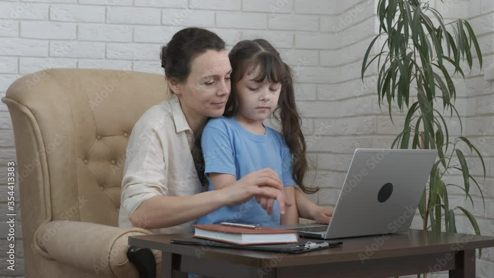 Mother in the home office. Mother in the home office.