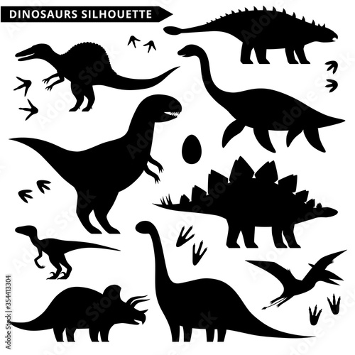Black dinosaur silhouettes