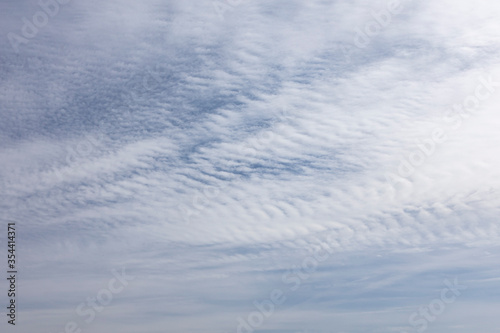 Cirrus clouds high in the blue sky, the background and texture