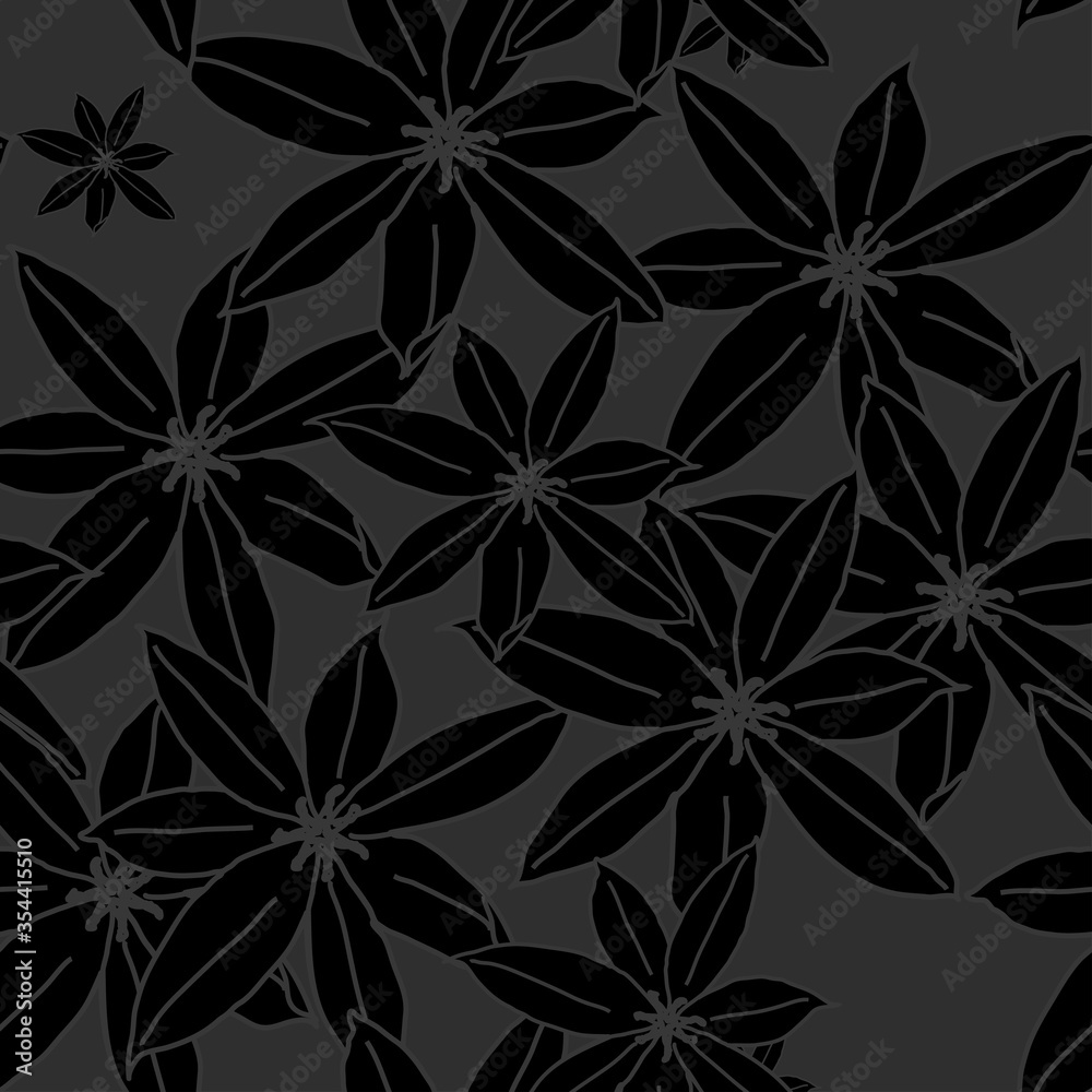 Black and White Floral pattern seamless, Eps 10
