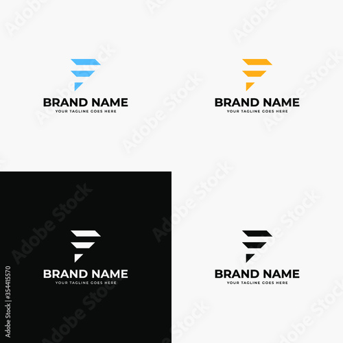 Technology Modern Initial F letter logo and symbols template vector icons design. Abstract minimalist corporate business letter f logo design. Line art style logo design.