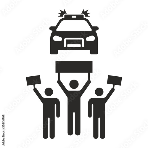 Protest icon. Black lives matter. Vector icon isolated on white background.