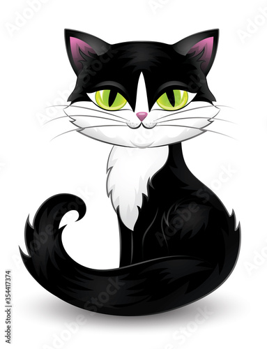 Wallpaper Mural Cute cat with big eyes isolated on white.  Torontodigital.ca