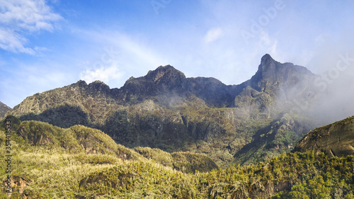 Rwenzori Mountains or Moon Mountains, Uganda, African continent, nature landscape, off the beaten path for trekking in Africa photo
