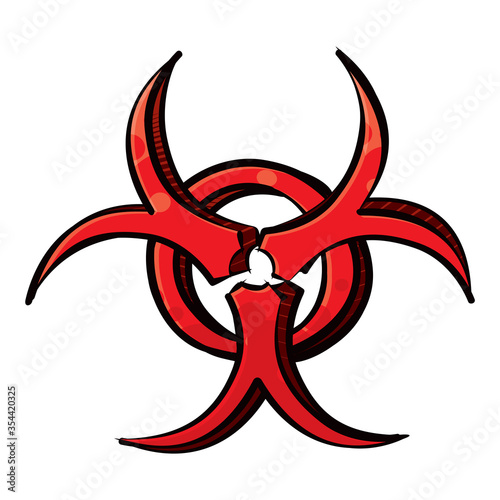 Biohazard symbol created in graffiti style photo