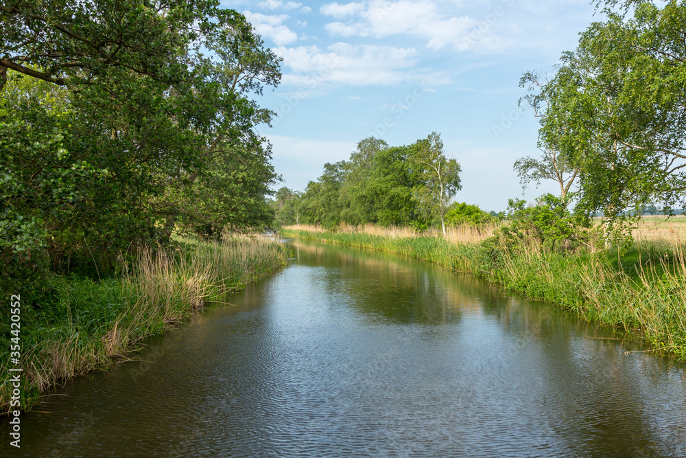 Rural Landscape With River In North Germany