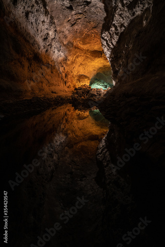 Cueva de los Verdes, Green Cave in Lanzarote. Canary Islands.