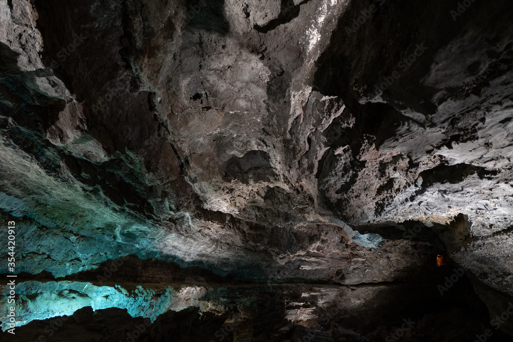 Cueva de los Verdes, Green Cave in Lanzarote. Canary Islands.