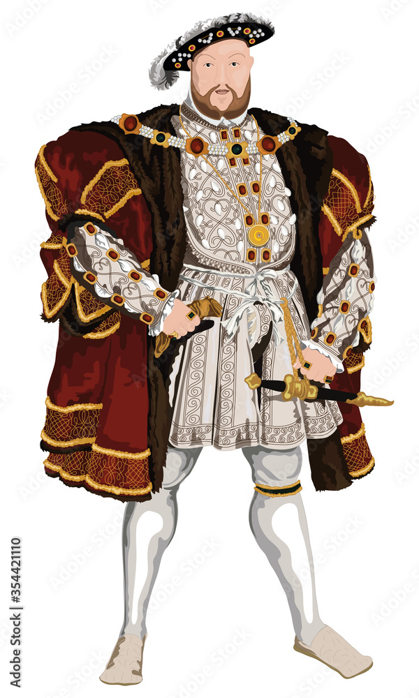 Tudor King Henry VIII Vector Stock Vector | Adobe Stock