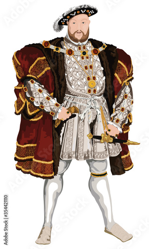 Tudor King Henry VIII Vector
