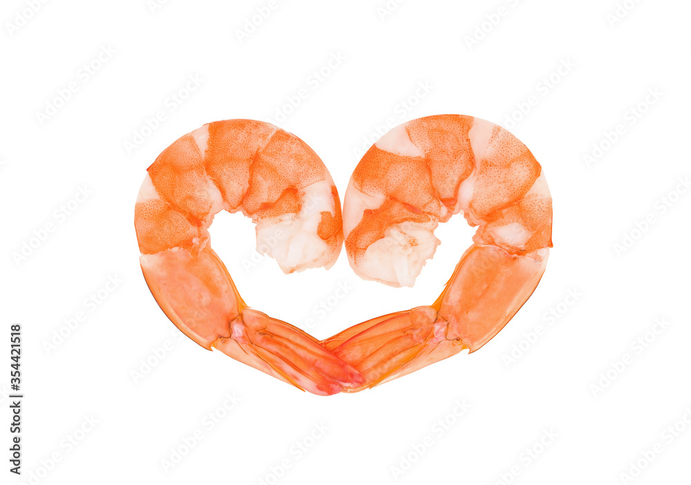 shrimp heart isolated on white background shrimp heart isolated on white background