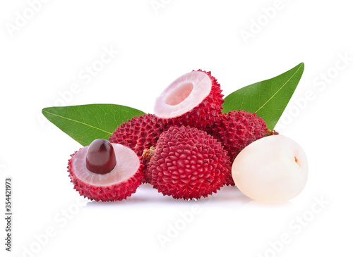 Lychee isolated on white background photo