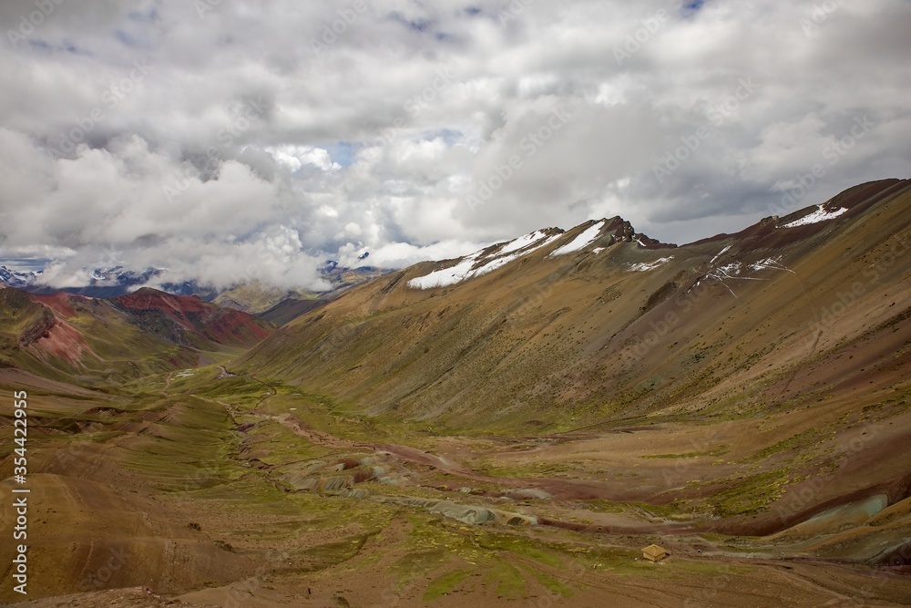 Rainbow Mountain originally known as Vinicunca is located in the Andes in Cusco region of Peru