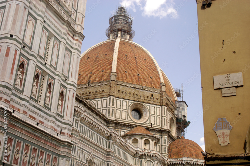Duomo in Florence, Tuscany of Italy from street view