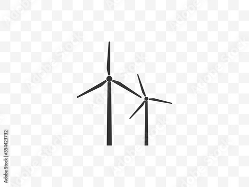 Wind energy, wind turbine icon. Vector illustration, flat design.