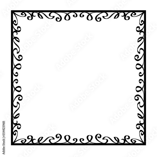 Decorative frame. Retro ornamental frame, vintage rectangle ornaments and ornate border. Decorative wedding frames, antique museum picture borders or deco devider. Isolated icons vector