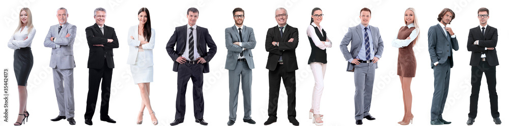 group of successful business people isolated on white