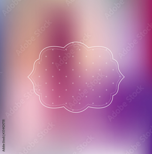 Vector retro frame, badge, banner, greeting card design on blurry bokeh background