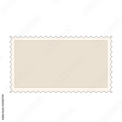Postage stamp template. Blank rectangle and square postage stamp. Stock vector illustration