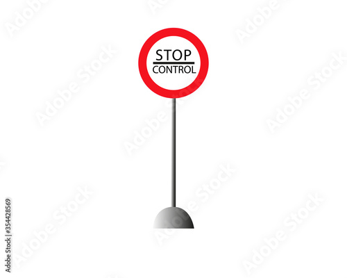 Sign stop control, the customs checkpoint in vector for print or design