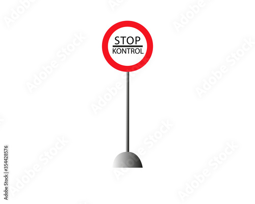 Sign stop control, the customs checkpoint in vector for print or design
