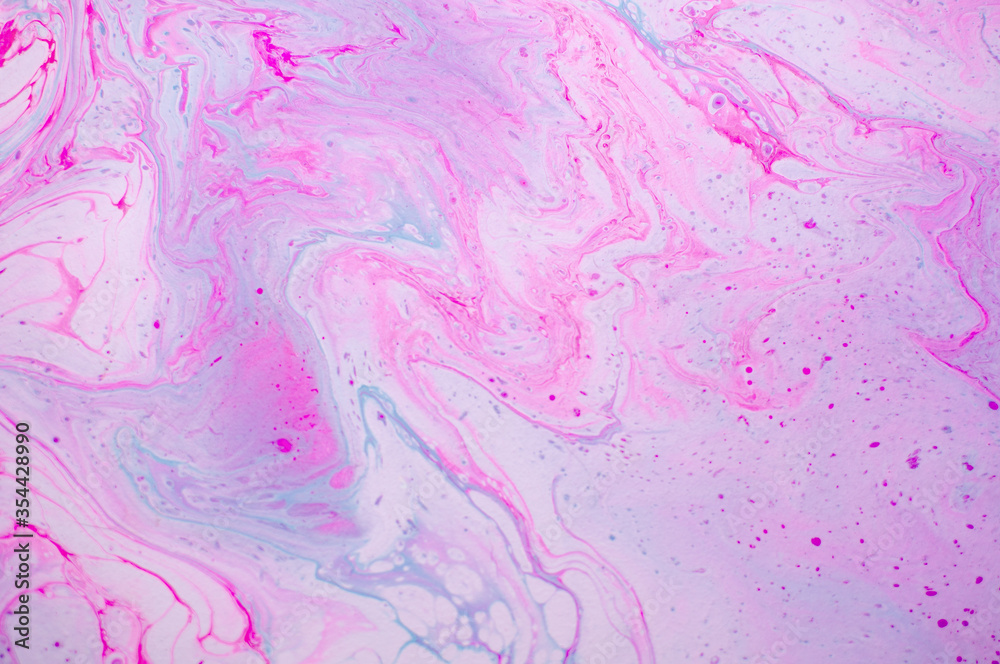 Abstract colorful pink color texture background. Natural Luxury. Beautiful pattern. Marbling background. Fluid paints. White and pink waves. Home art.