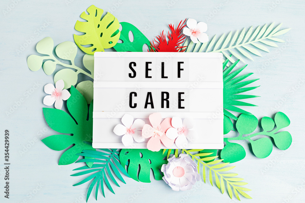 Lightbox with motivation words for self care, positive thinking, mental health, emotional wellness Stock Photo | Adobe Stock