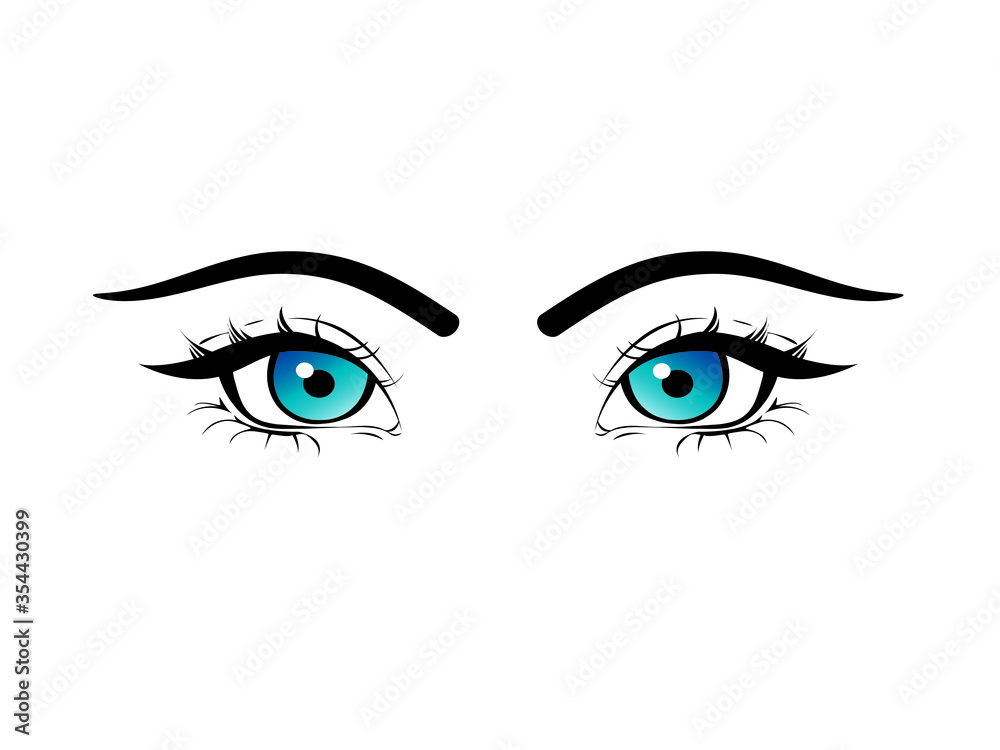 blue eyes graphic art vector design.