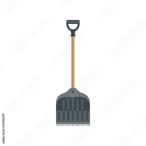 Flat vector traditional snow shovel.