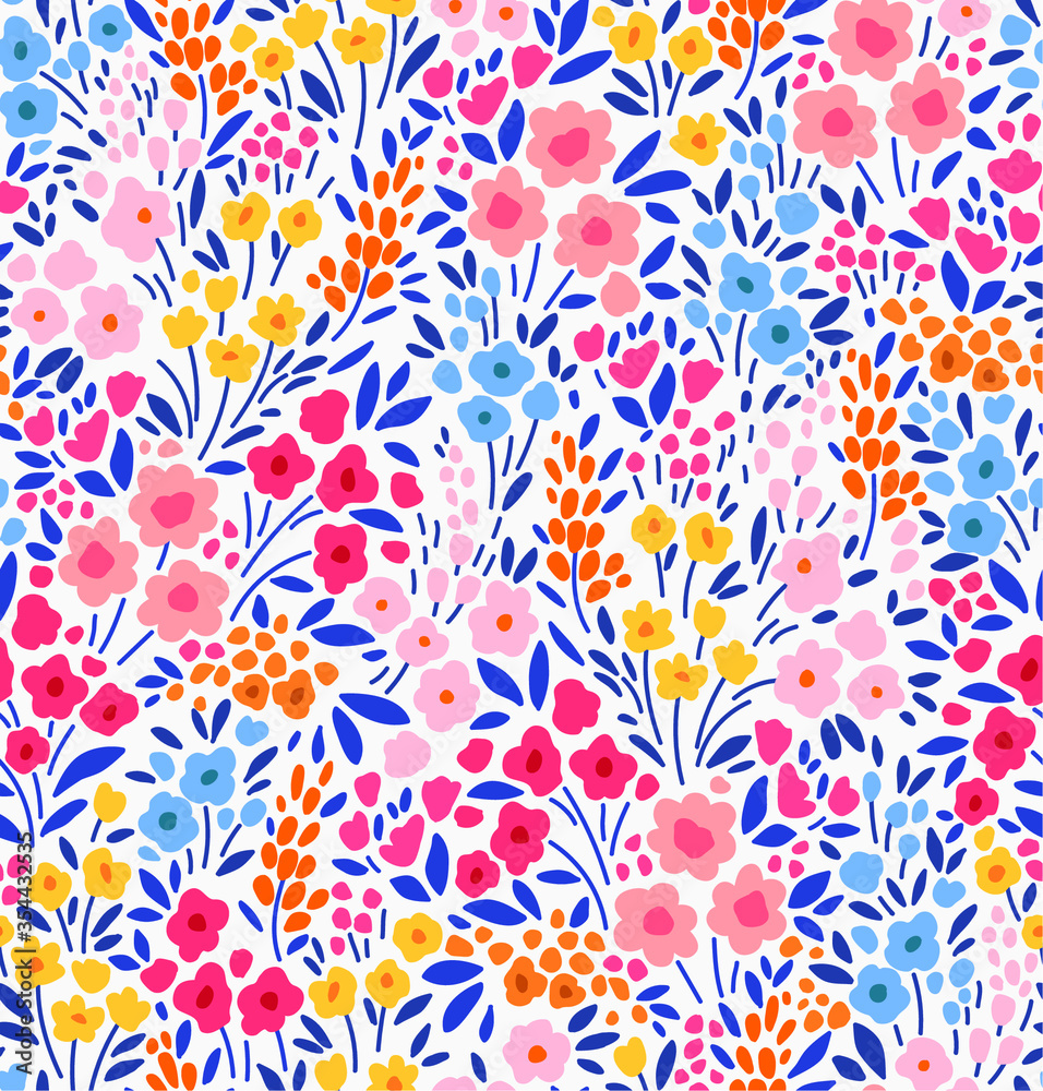 Vector seamless pattern. Pretty pattern in small flowers. Small colorful flowers. White background. Ditsy floral background. The elegant the template for fashion prints. Vector seamless pattern. Pretty pattern in small flowers. Small colorful flowers. White background. Ditsy floral background. The elegant the template for fashion prints.