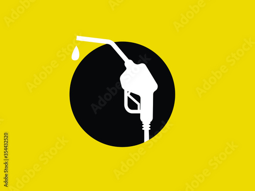 petrol pump graphic design template with yellow background trendy design.