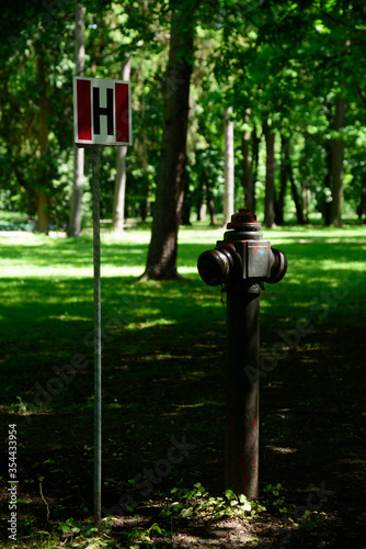 hydrant w lesie, PPoZ, bezpieczeństwo, las, lato 