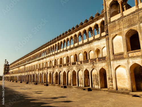 The arcaded walls of the Bara Imambara complex in Lucknow