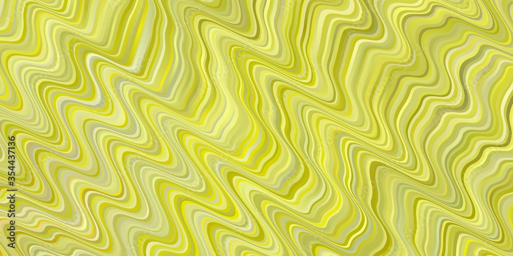 Light Green, Yellow vector background with curves. Bright sample with colorful bent lines, shapes. Template for your UI design.