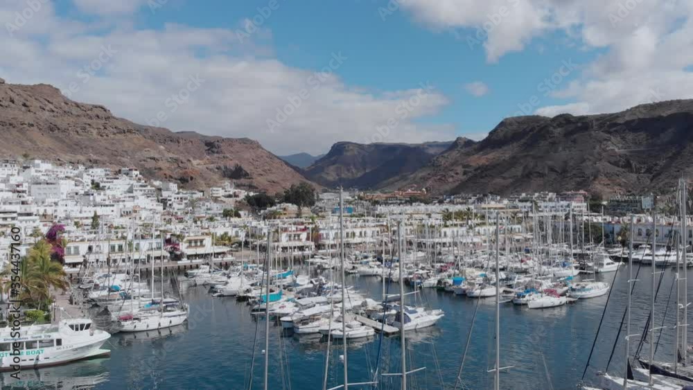Aerial view of Puerto De Mogan, Gran Canaria, Spain. Angles Available Of the Popular Tourism Destination. Aerial view of Puerto De Mogan, Gran Canaria, Spain. Angles Available Of the Popular Tourism Destination.