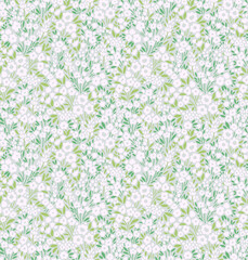Fototapete Kleine Blumenmuster Elegantes Liberty Muster mit Frühlingsblüten  © ann_and_pen