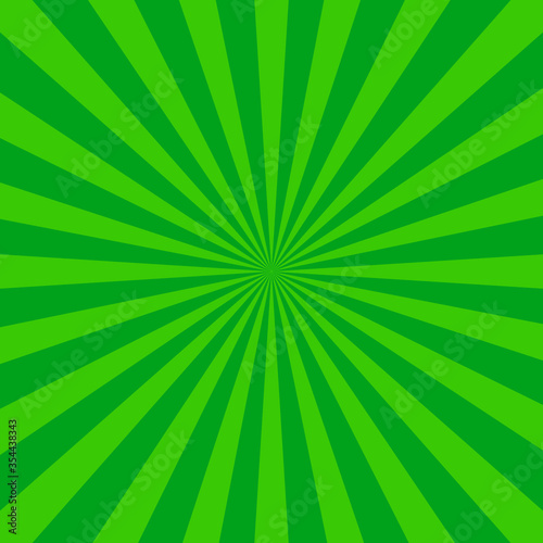 Green radial background, poster design template, vector illustration