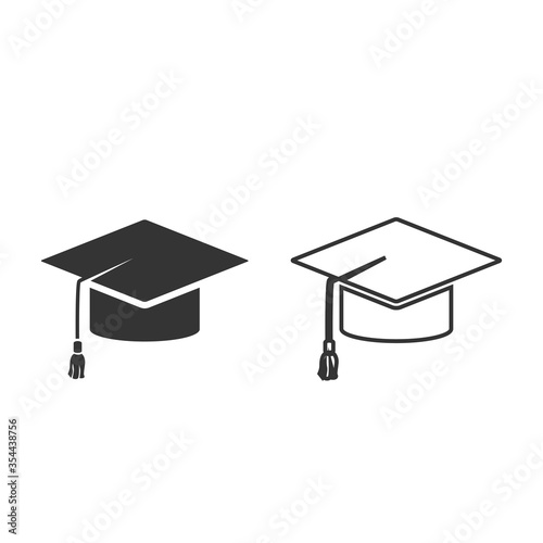 graduation cap vector icon education