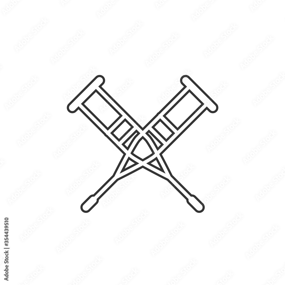 crutches vector icon disabled walking sticks crutches vector icon disabled walking sticks