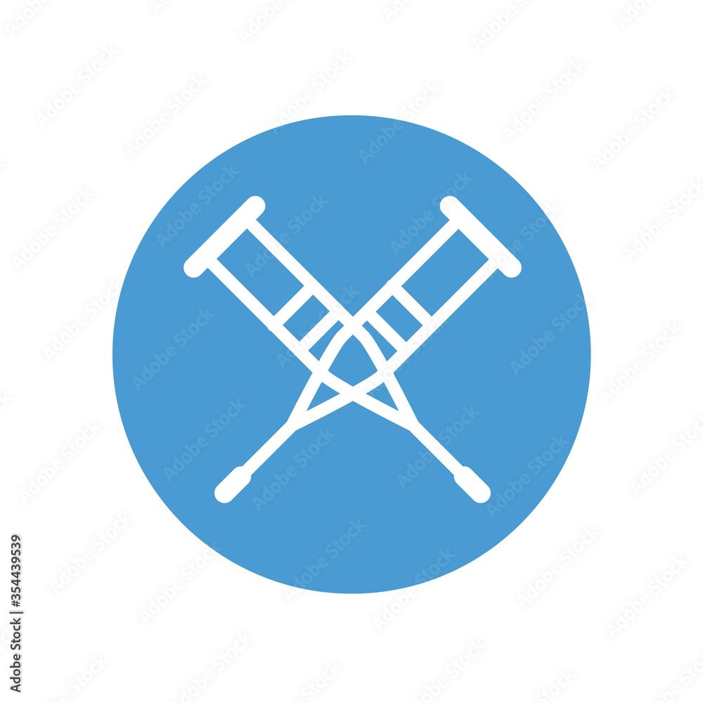 crutches vector icon disabled walking sticks crutches vector icon disabled walking sticks