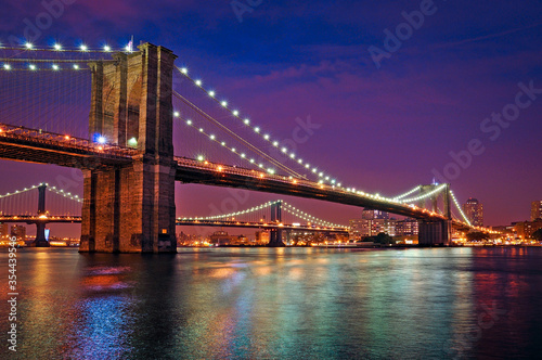 Brooklyn bridge by night - New York city