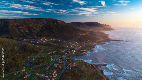 Santa María de Oia desde un Drone