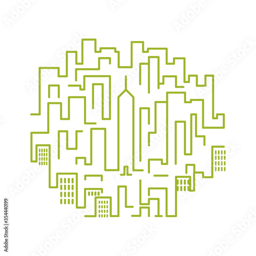 Maze design with city motife