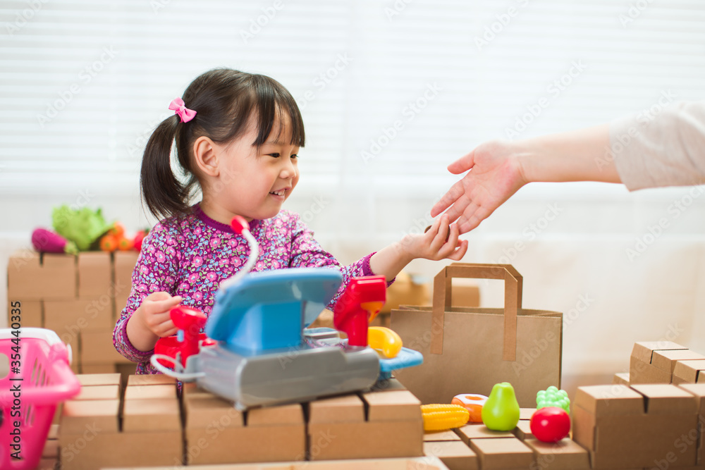 toddler girl pretend play shop keeper at home toddler girl pretend play shop keeper at home