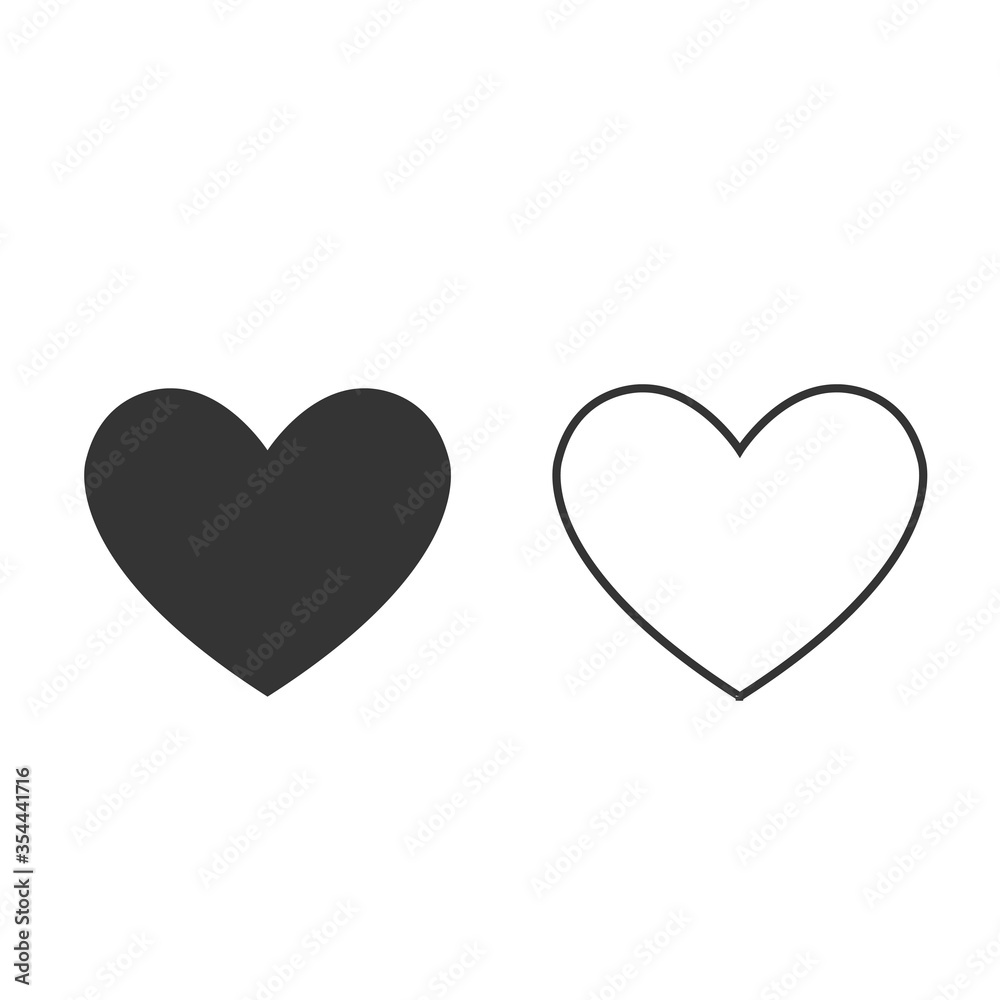 love heart vector icon valetine and couple relationship