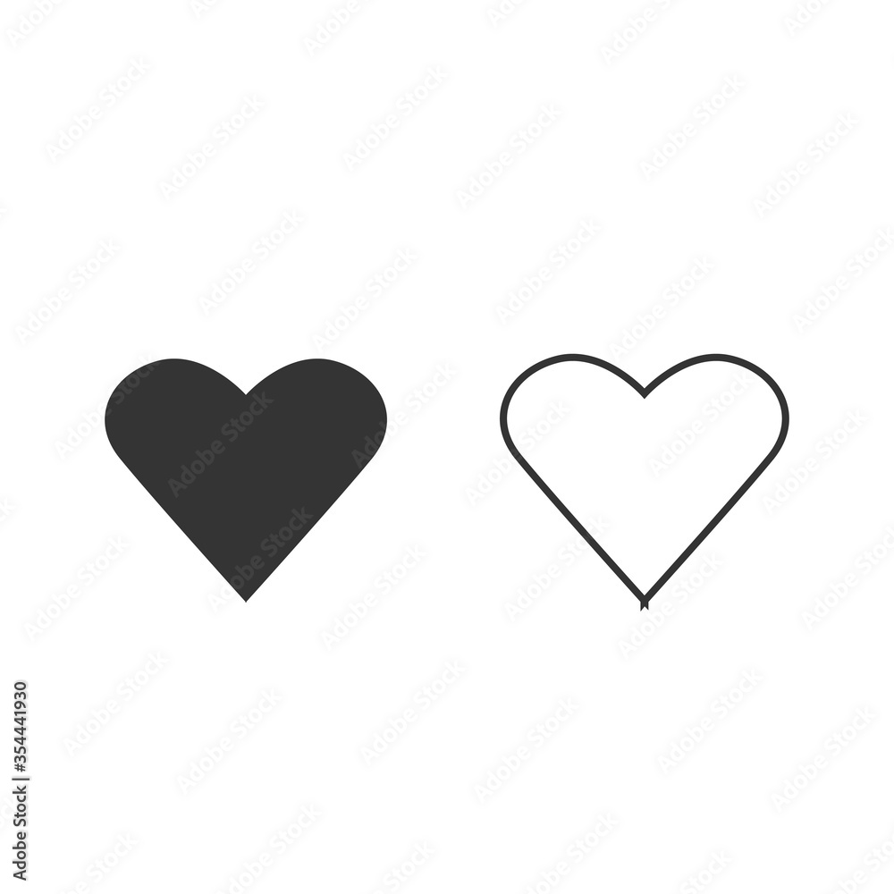 heart love vector icon for valentine and couples