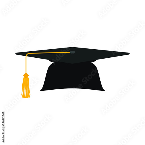 Graduation Cap Vector, Graduation Hat and Gown, College Commencement Hat Icon Illustration Background.