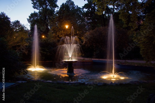 fountain at night in Teplice