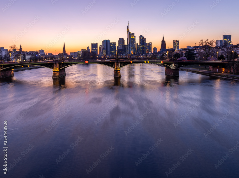 Frankfurt river Main in violet